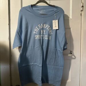 NWT! Firstport N.Y. The Hampton Tee Tshirt Graphic XL LIGHT BLUE